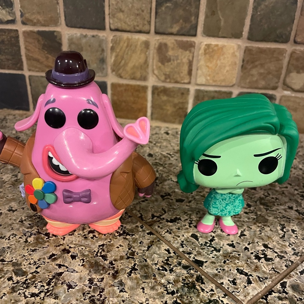 Pixar Inside Out Bing Bong and Disgust Funko Pops